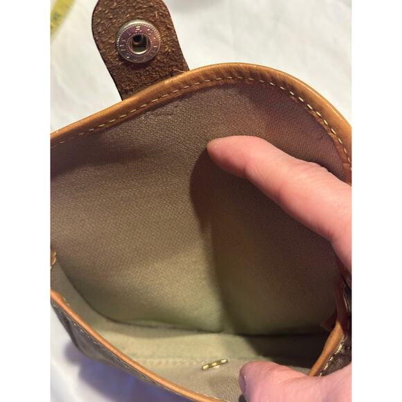 DOONEY & BOURKE D&B Beige Jacquard w/ Leather Wristlet designer luxury classic - Picture 8 of 9